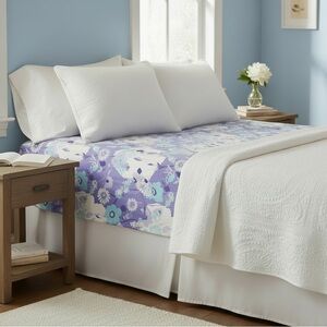 Vintage 70’s Graphic Floral Twin Flat Sheet